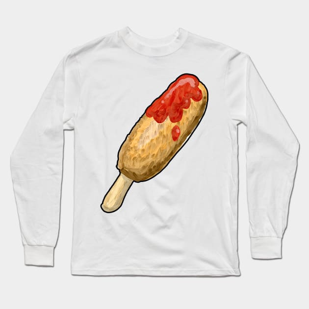 Saucy Hot Dog Long Sleeve T-Shirt by johnnybuzt